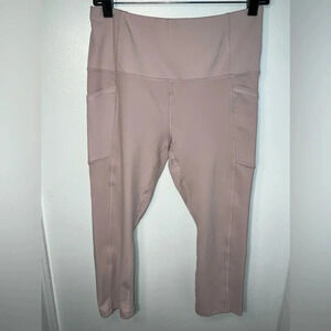 Rbx, active, L, lavender leggings with a compression fit and hip pockets